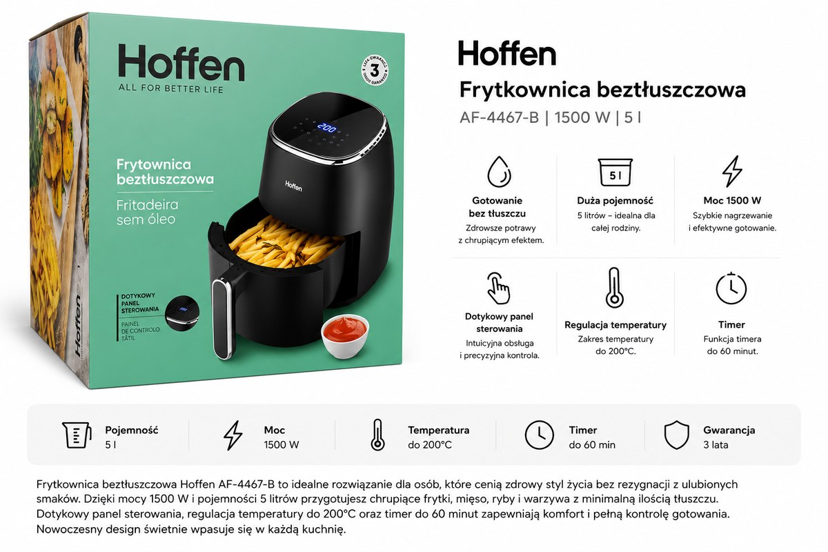 Hoffen Frytkownica beztłuszczowa AF-4467-B